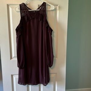 Open Shoulder long sleeve dress